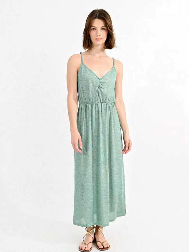 Robe longue avec fentes irisée vert femme - Molly Bracken