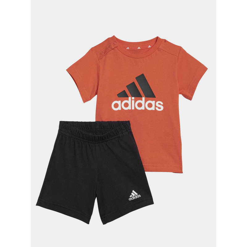 Ensemble short + t-shirt logo rouge noir enfant - Adidas