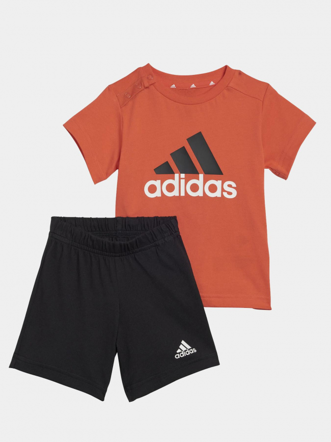Ensemble short + t-shirt logo rouge noir enfant - Adidas