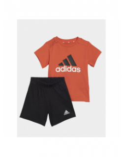 Ensemble short + t-shirt logo rouge noir enfant - Adidas