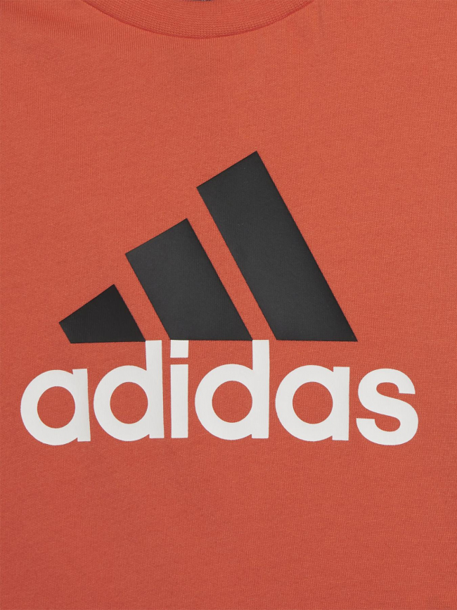 Ensemble short + t-shirt logo rouge noir enfant - Adidas