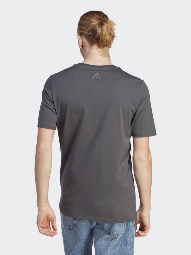 T-shirt logo blanc anthracite homme - Adidas