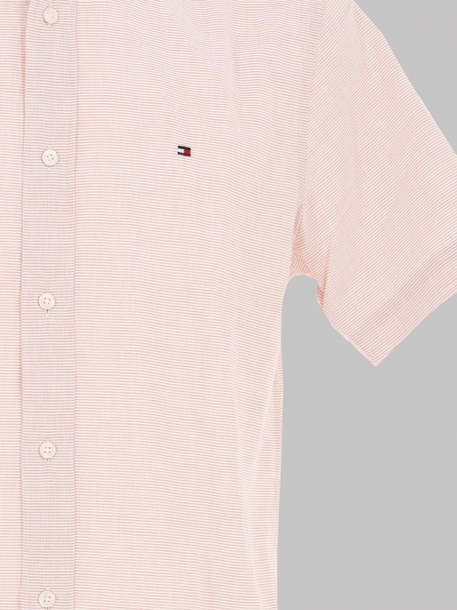 Chemise manches courtes fake solid rose homme - Tommy Hilfiger