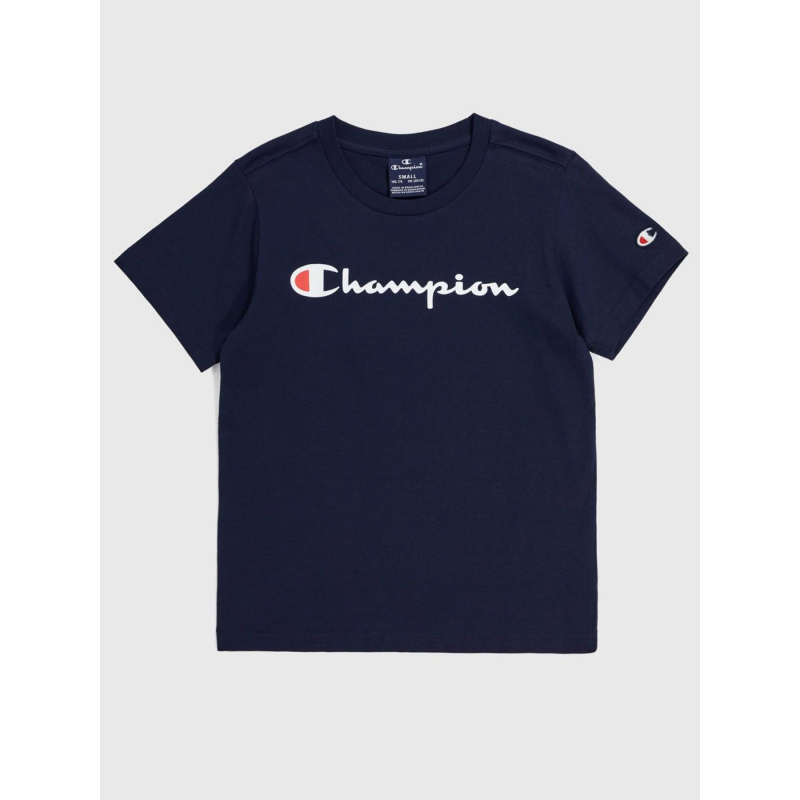 T-shirt crewneck logo bleu marine garçon - Champion