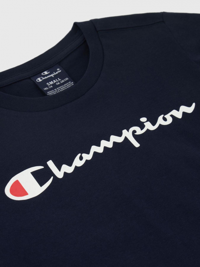 T-shirt crewneck logo bleu marine garçon - Champion