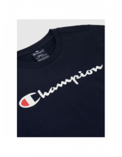 T-shirt crewneck logo bleu marine garçon - Champion