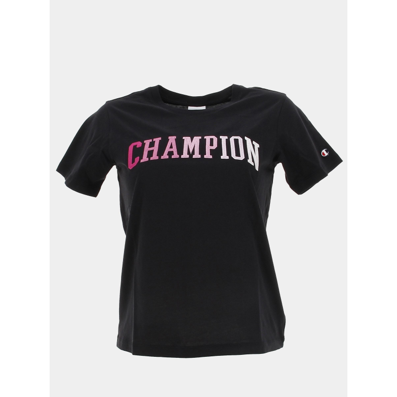 T-shirt crewneck logo noir fille - Champion