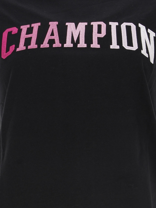 T-shirt crewneck logo noir fille - Champion
