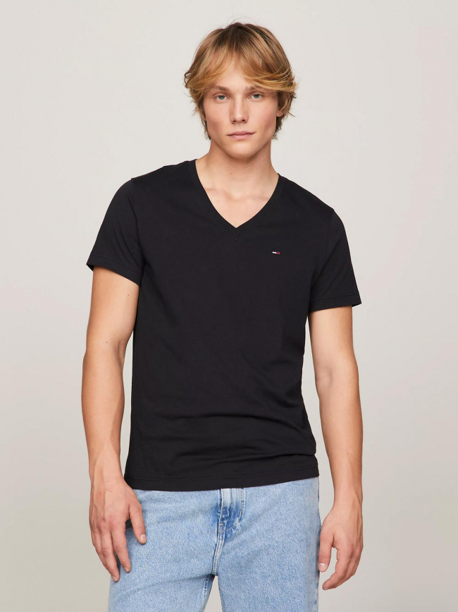 T-shirt col v original noir homme - Tommy Jeans