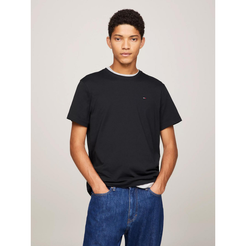 T-shirt slim logo brodé noir homme - Tommy Jeans