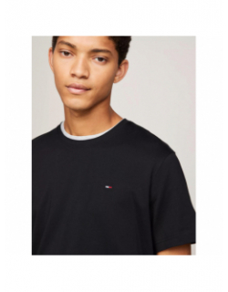 T-shirt slim logo brodé noir homme - Tommy Jeans