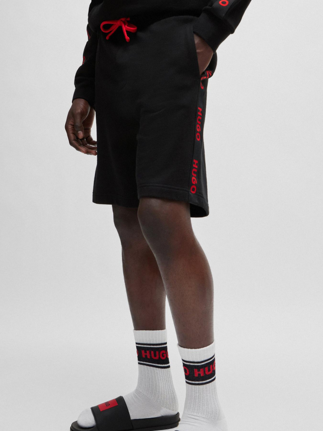 Short jogging bande logo noir rouge homme - Hugo