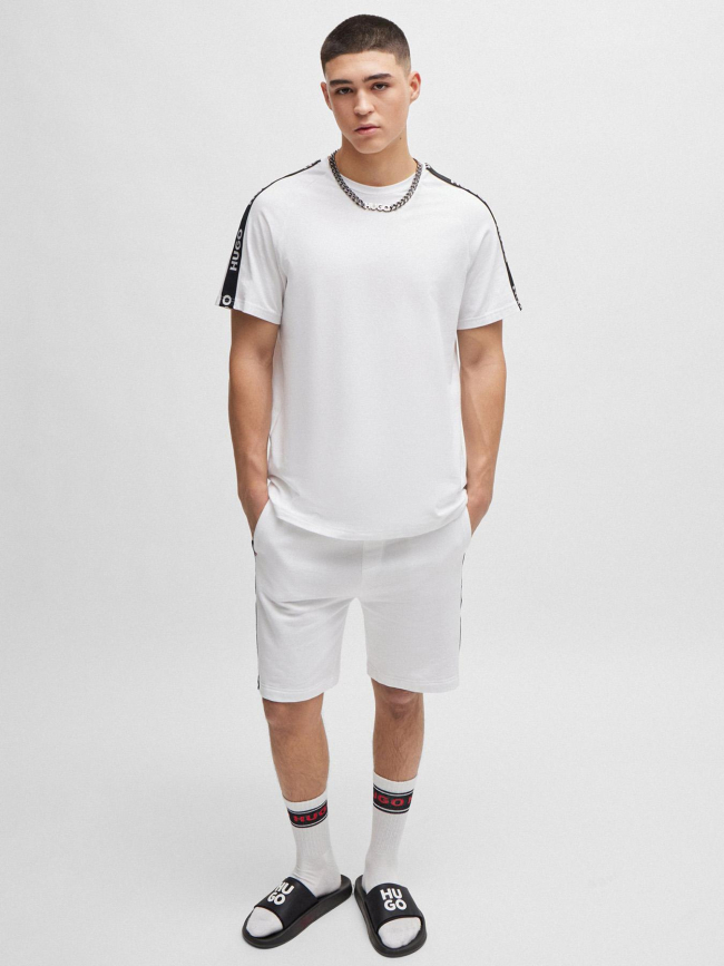 T-shirt sporty bande logo blanc homme - Hugo