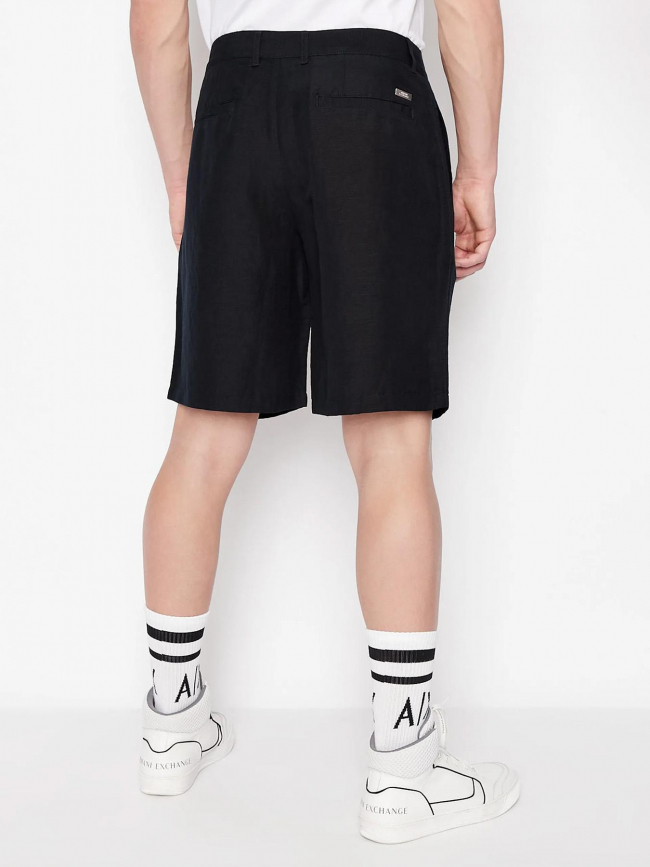 Short en lin bleu homme - Armani Exchange