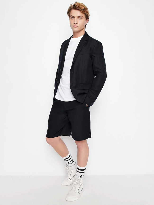 Short en lin bleu homme - Armani Exchange