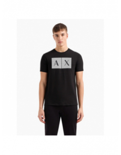 T-shirt imprimés logo quadrillé noir homme - Armani Exchange