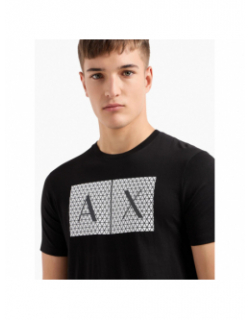 T-shirt imprimés logo quadrillé noir homme - Armani Exchange