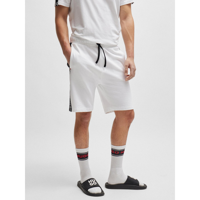 Short jogging sporty bande logo blanc homme - Hugo