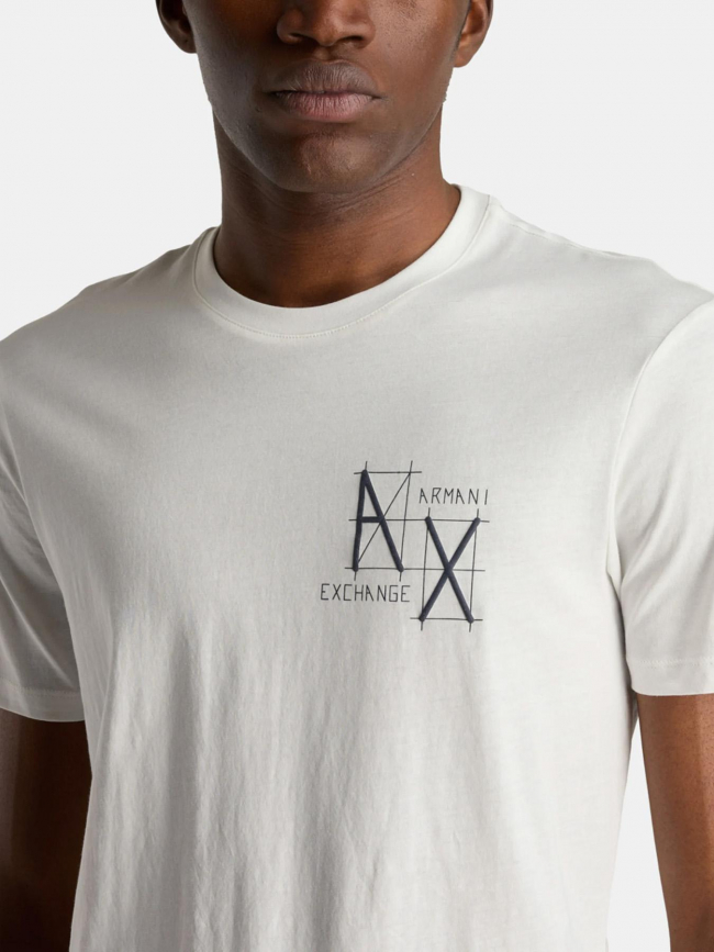 T-shirt uni slim logo blanc homme - Armani Exchange