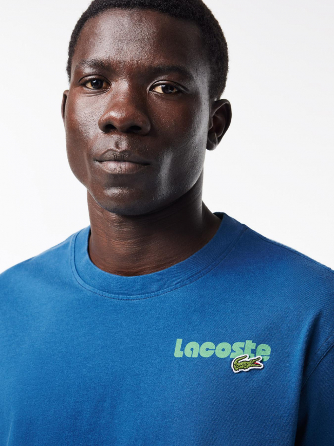 T-shirt logo vert bleu homme - Lacoste