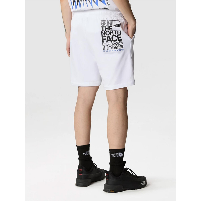 Short jogging graphic logo blanc homme The North Face wimod