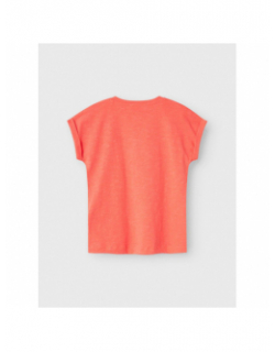 T-shirt amma summer vibes orange fluo fille - Name It