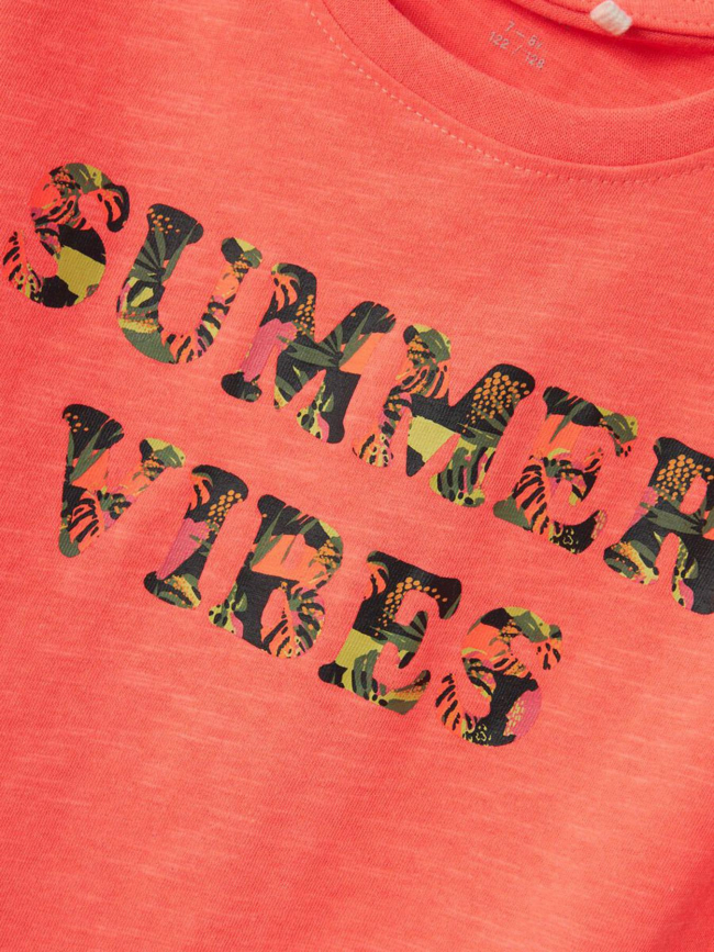 T-shirt amma summer vibes orange fluo fille - Name It