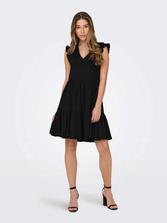 Robe courte ample may noir femme - Only