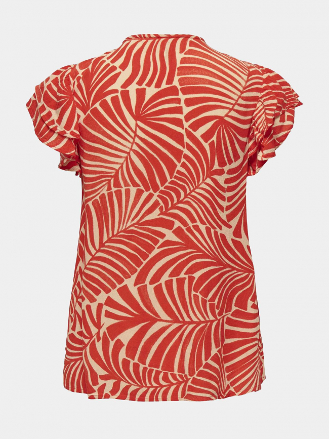 T-shirt col noué chiara rouge femme - Only