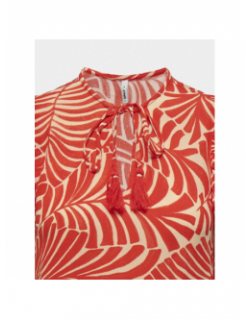 T-shirt col noué chiara rouge femme - Only