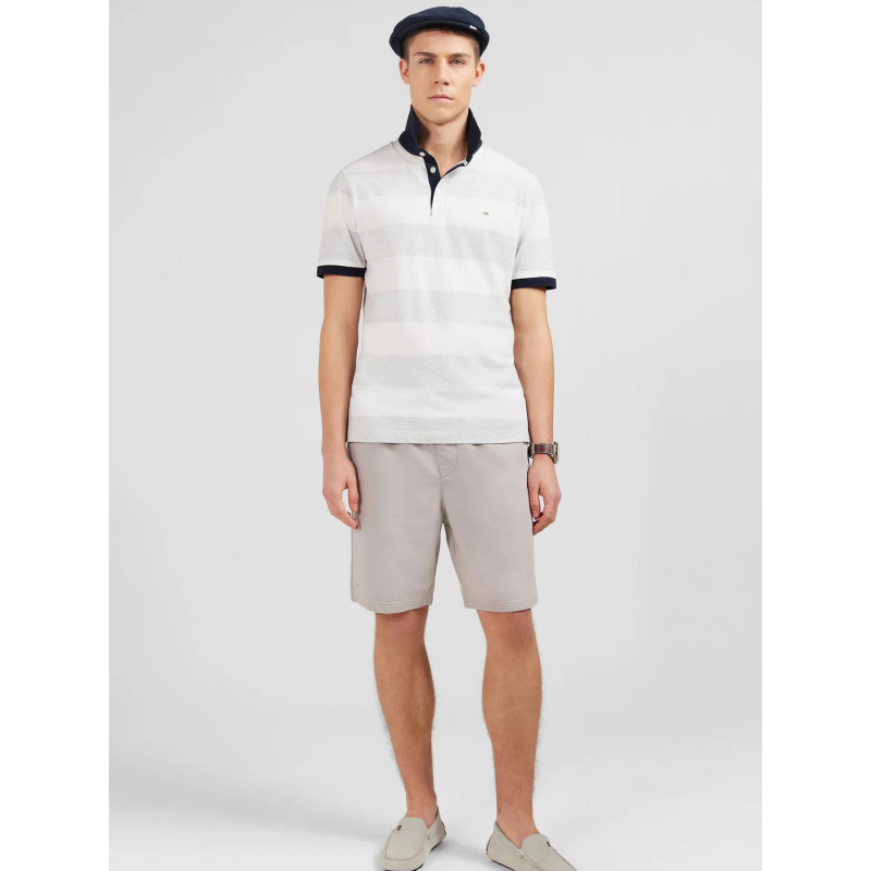 Polo rayé africlub gris blanc homme - Eden Park