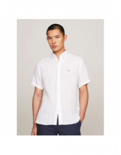 Chemise en lin pigment dyed blanc homme - Tommy Hilfiger
