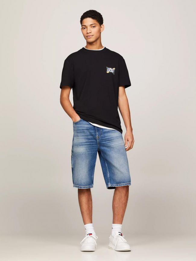 T-shirt regular logo à fleurs noir homme - Tommy Jeans