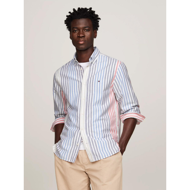 Chemise rayée oxford ithaca multicolore homme - Tommy Hilfiger