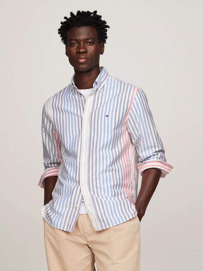 Chemise rayée oxford ithaca multicolore homme - Tommy Hilfiger