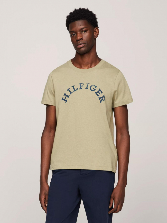 T-shirt arched logo beige homme - Tommy Hilfiger