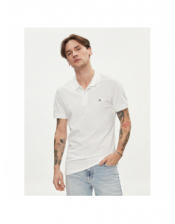 Polo embro badge blanc homme - Calvin Klein Jeans