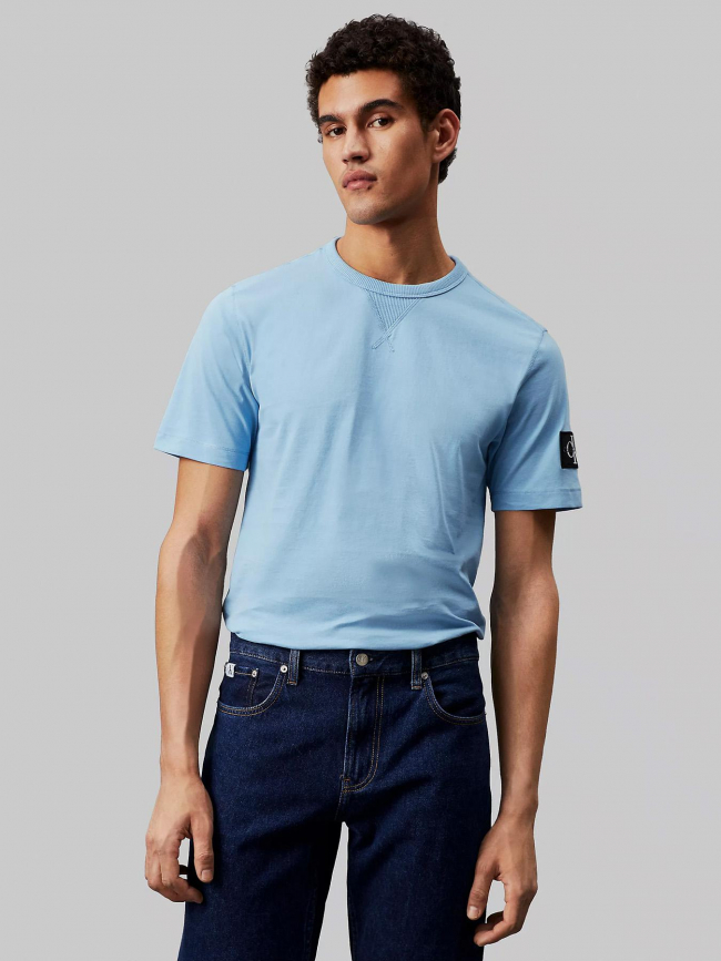 T-shirt badge regular bleu homme - Calvin Klein Jeans