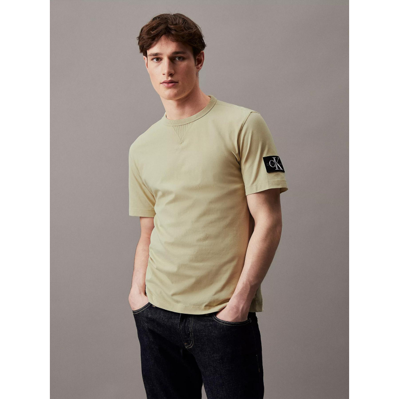 T-shirt badge regular vert homme - Calvin Klein Jeans