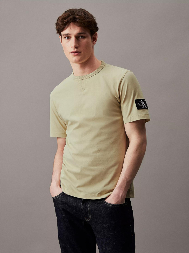 T-shirt badge regular vert homme - Calvin Klein Jeans