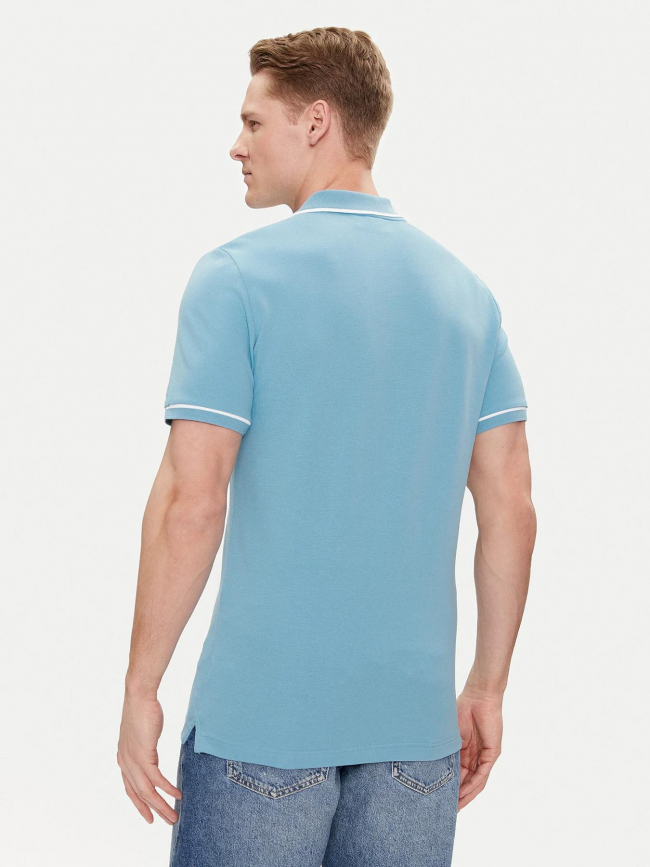 Polo slim tipping logo brodé bleu homme - Calvin Klein Jeans