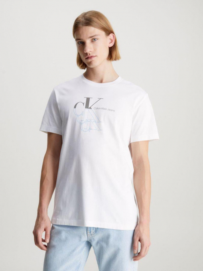 T-shirt monogram echo graphi blanc homme - Calvin Klein Jeans