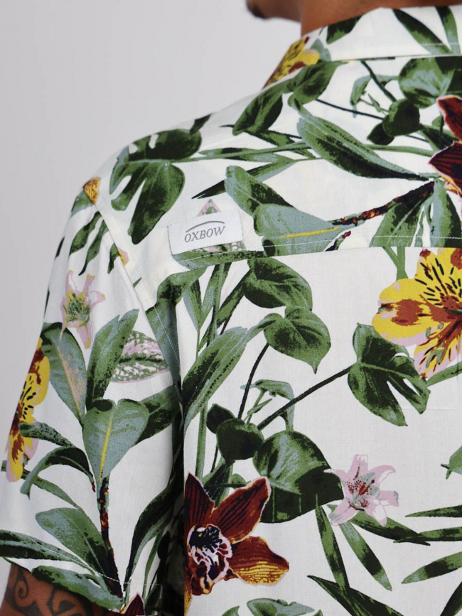 Chemise à fleurs coorea blanc vert homme - Oxbow
