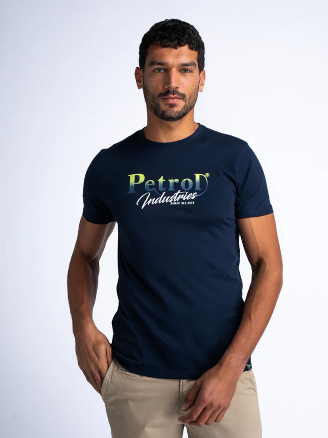 T-shirt logo dégradé bleu marine homme - Petrol Industries