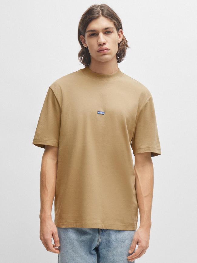T-shirt uni logo nieros beige homme - Hugo