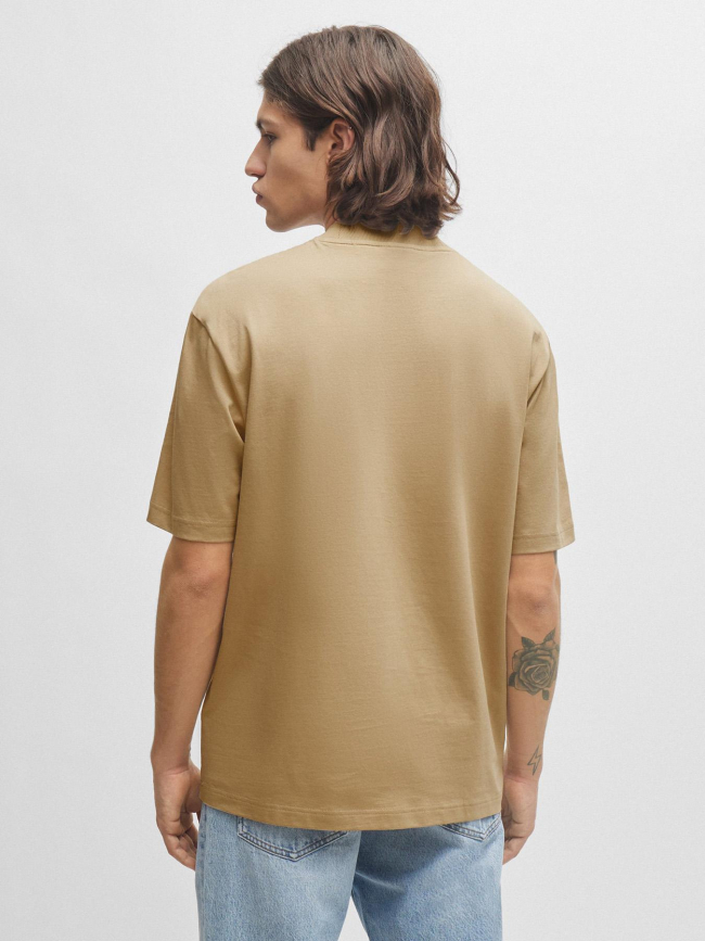 T-shirt uni logo nieros beige homme - Hugo