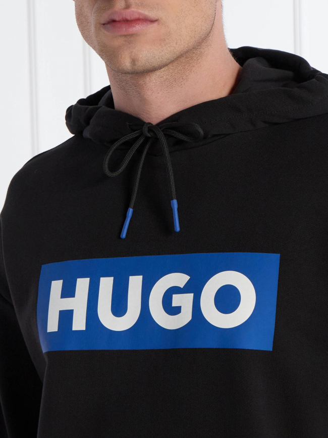 Sweat à capuche nalves noir bleu homme - Hugo