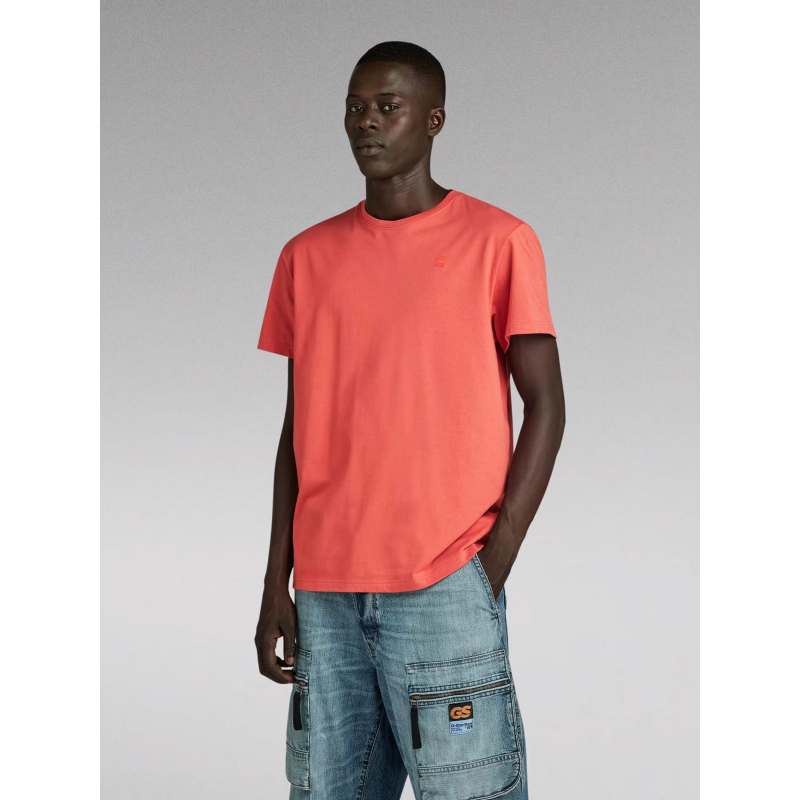 T-shirt uni base rouge homme - G Star