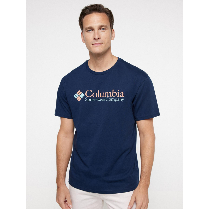 T-shirt basic logo short sleeve bleu marine homme - Columbia
