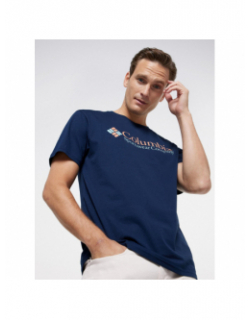 T-shirt basic logo short sleeve bleu marine homme - Columbia